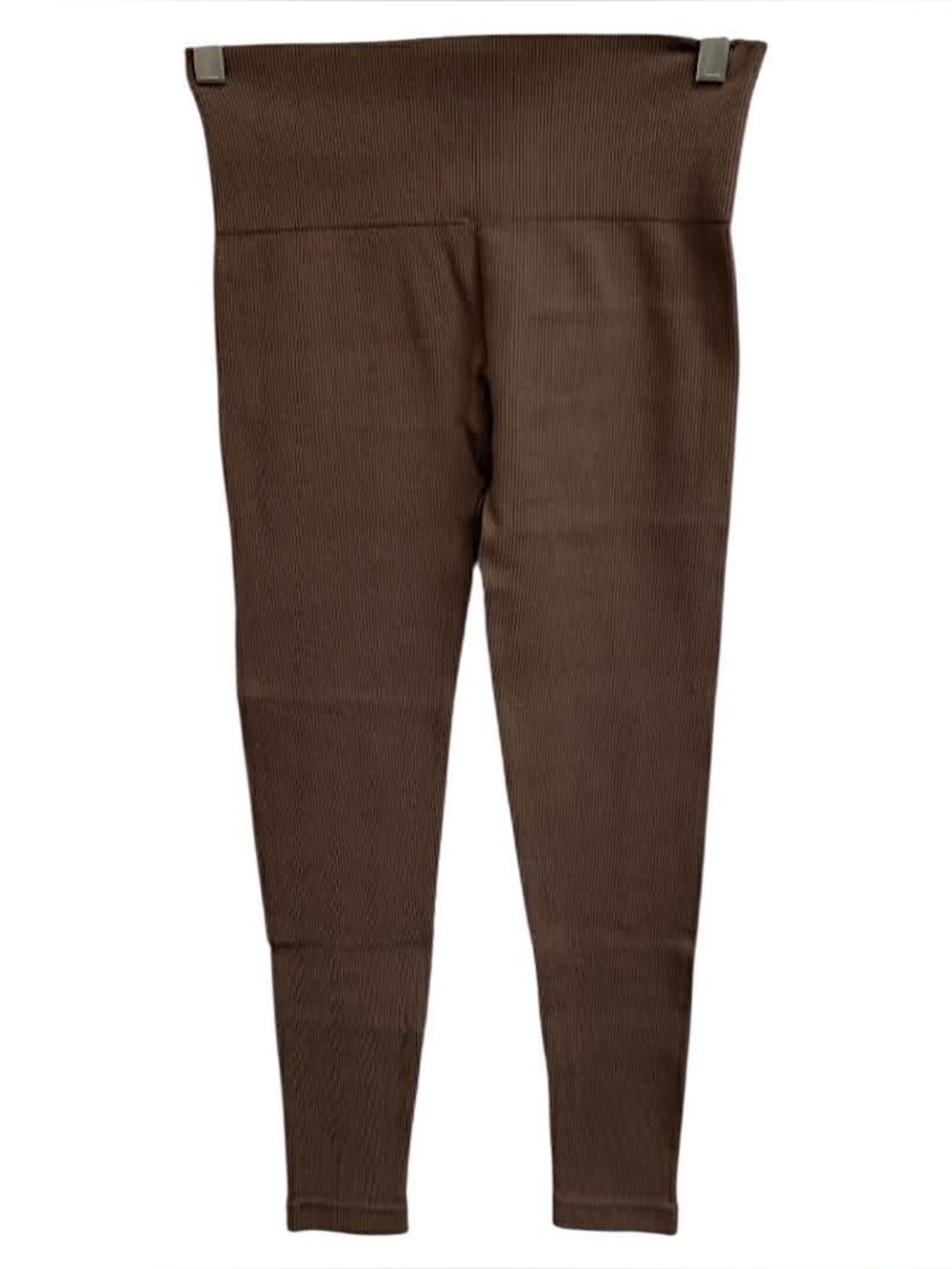Lemon Ribbed High-Waist Leggings - Dark Brown Size M